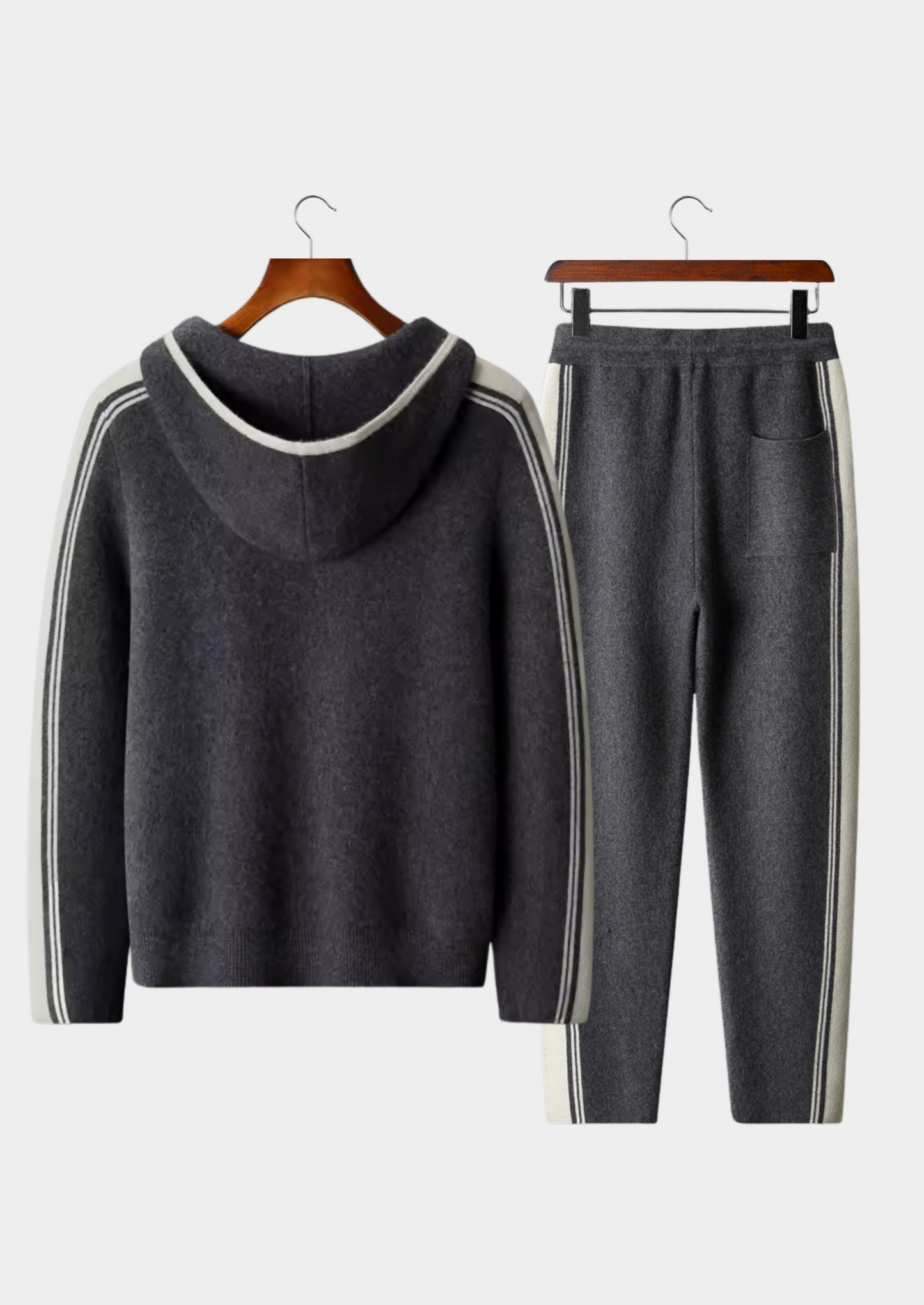 Womens Loungewear Set Grey Extra-Fine Merino Wool Pajamas 8