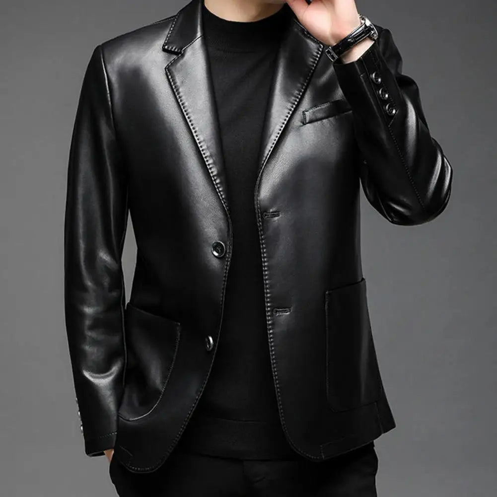 Stylish Men's Leather Jacket - Premium Quality, Classic Design, Perfect for Casual and Formal Wear, Ideal for All Seasons