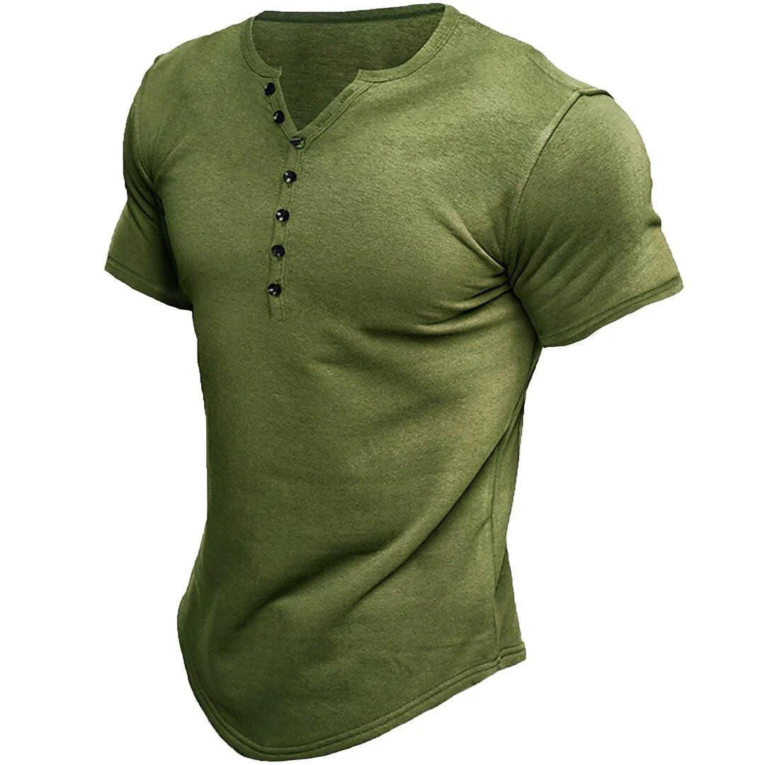 Chad™ - Trendy Short Sleeve Henley Tee