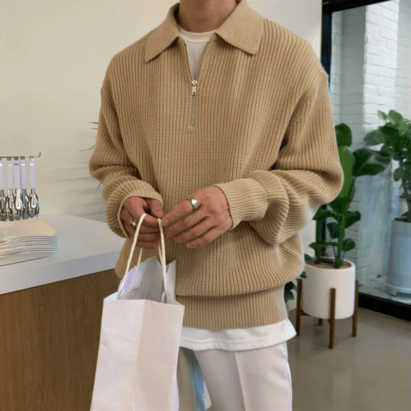 Albert - Half-Zip Sweater with Timeless Polo Collar