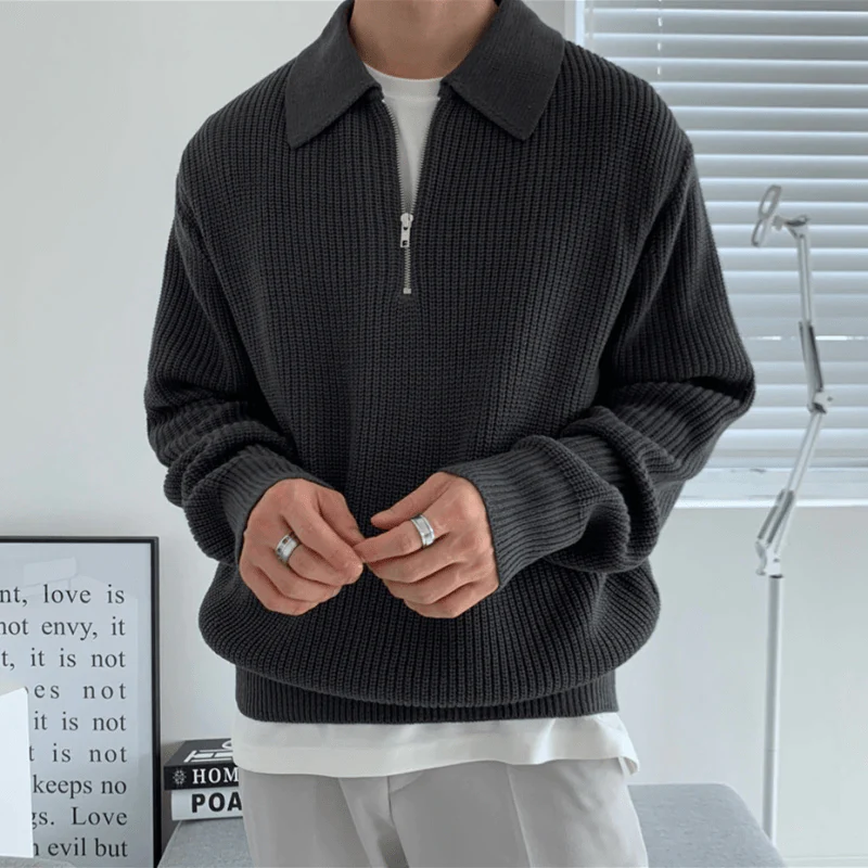 Albert - Half-Zip Sweater with Timeless Polo Collar
