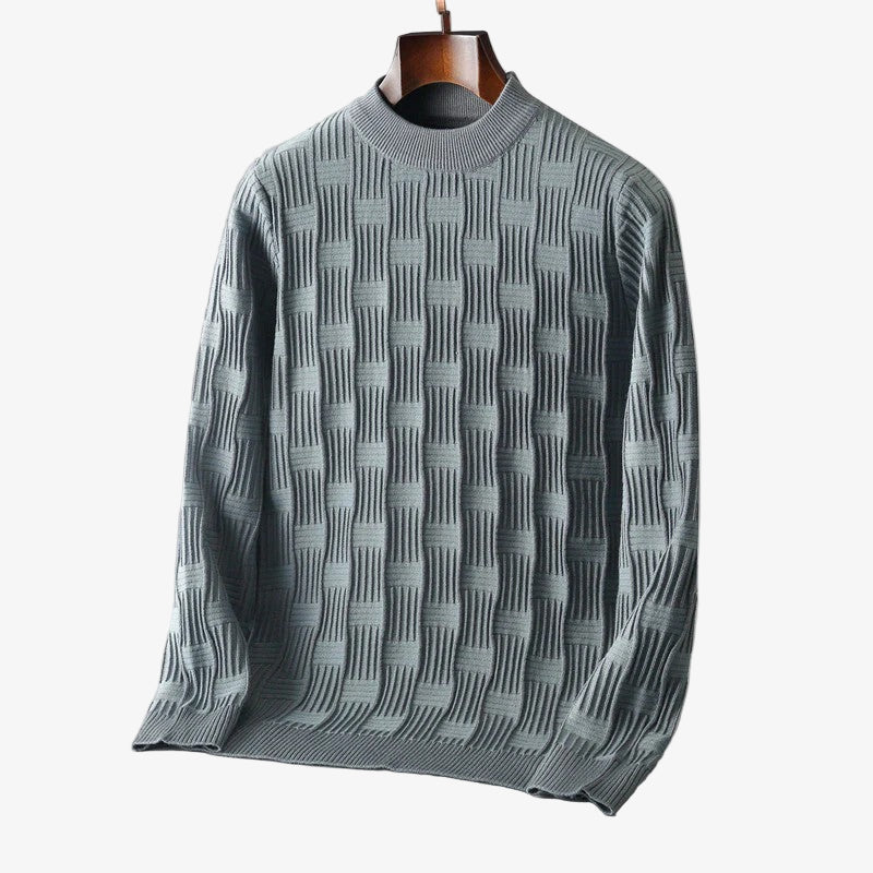 Adrian - Knitted Crewneck Sweater with Timeless Cable Design