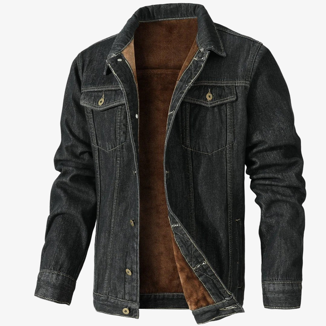 Xander - Fleece Lined Denim Jacket with Timeless Warmth