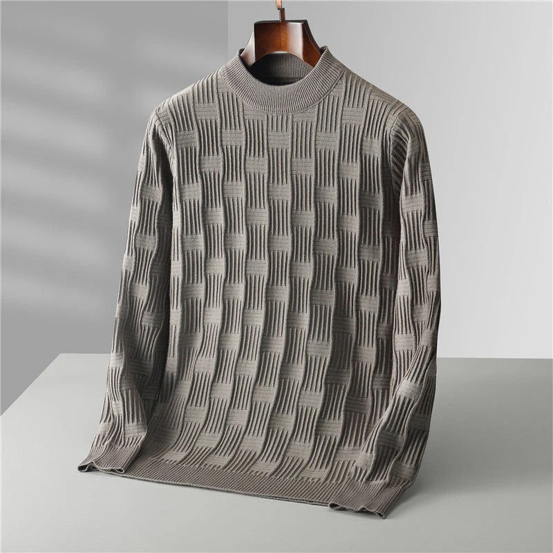 Adrian - Knitted Crewneck Sweater with Timeless Cable Design