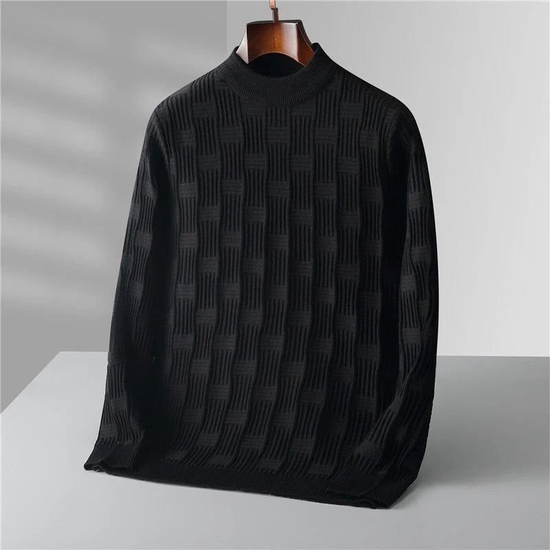 Adrian - Knitted Crewneck Sweater with Timeless Cable Design