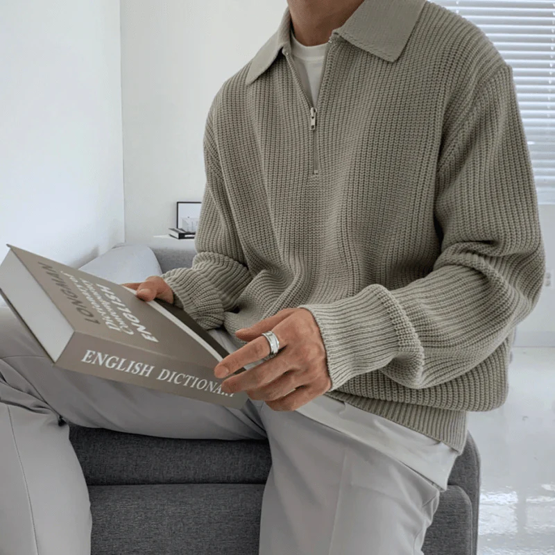 Albert - Half-Zip Sweater with Timeless Polo Collar