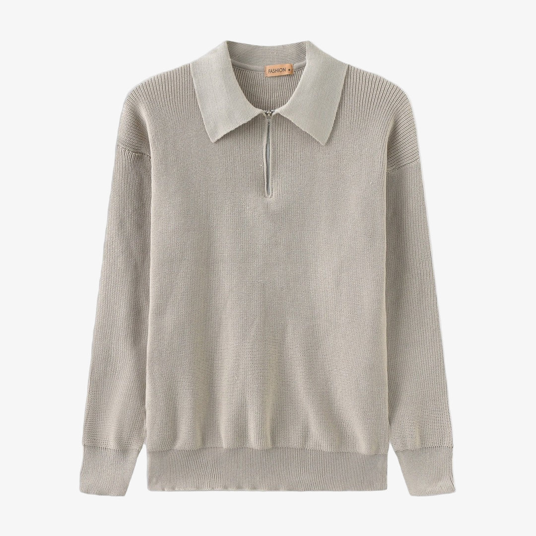 Albert - Half-Zip Sweater with Timeless Polo Collar