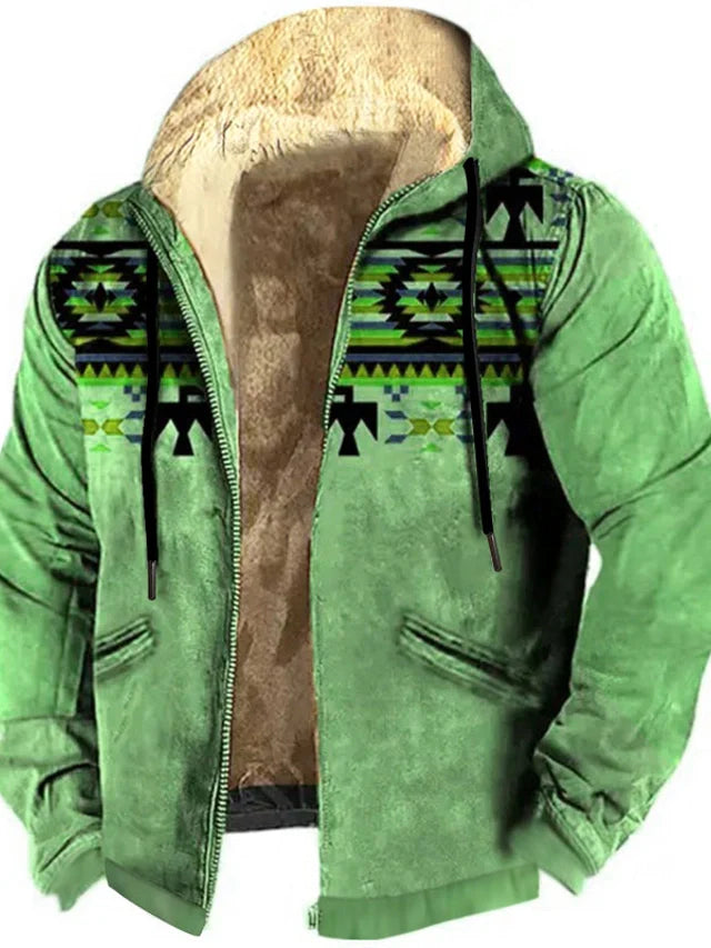 Men's Ethnic Hooded Zip Jacket - Stylish, Comfortable Outerwear for Trendy Looks and Everyday Wear