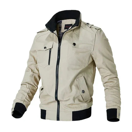 Men's Stylish Bomber Jacket with Zippers - Trendy Outerwear for Casual and Smart Looks, Perfect for All Seasons