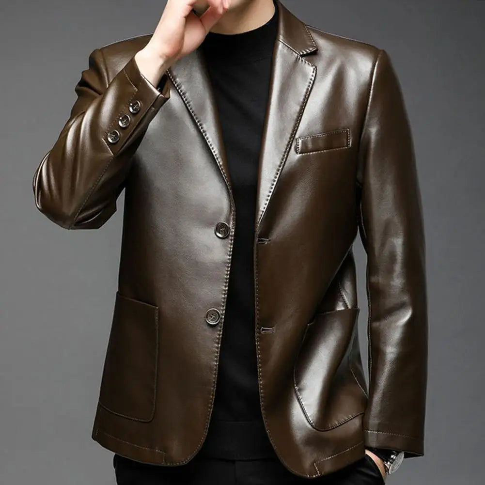 Stylish Men's Leather Jacket - Premium Quality, Classic Design, Perfect for Casual and Formal Wear, Ideal for All Seasons