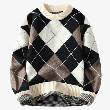 Ronald - Checked Knitted Sweater for Cozy Winter Style