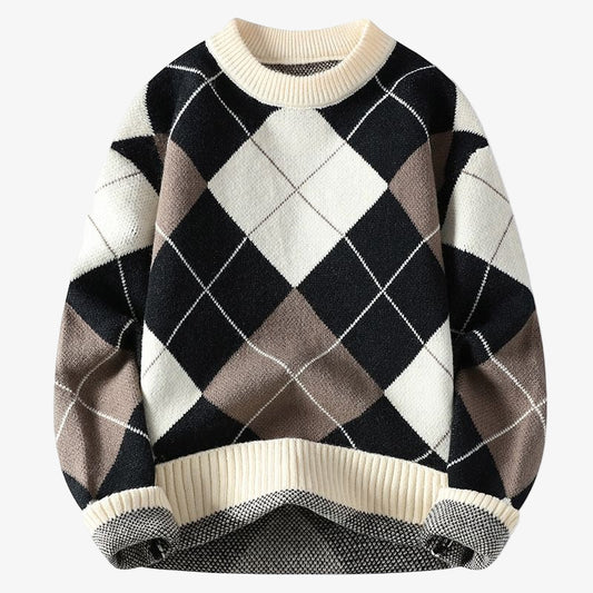 Ronald - Checked Knitted Sweater for Cozy Winter Style