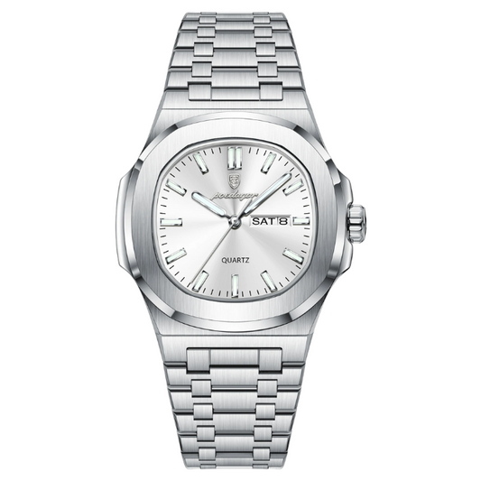 Men’s Two-Tone Quartz Watch – Day-Date Calendar & Elegant Business Style