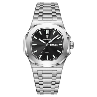 Men’s Two-Tone Quartz Watch – Day-Date Calendar & Elegant Business Style