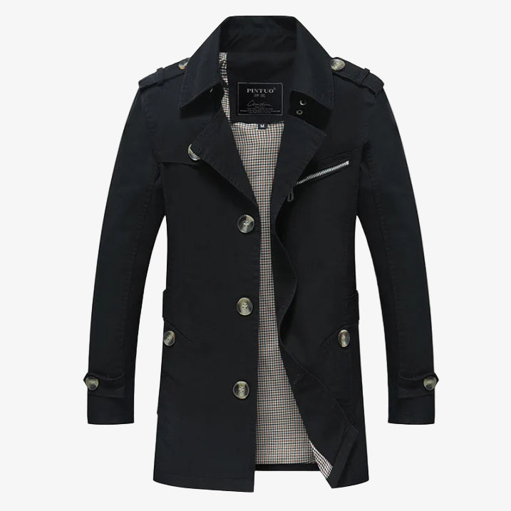 Noah - Long Waterproof Double Breasted Trench Coat