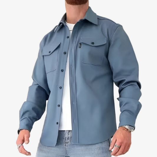 Men's Stylish Button-Up Coat with Collar - Trendy Outerwear for All Seasons, Perfect for Casual and Formal Looks