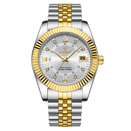 Men’s Business & Casual Quartz Watch – Two-Tone Bracelet with Date