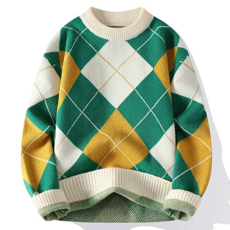 Ronald - Checked Knitted Sweater for Cozy Winter Style