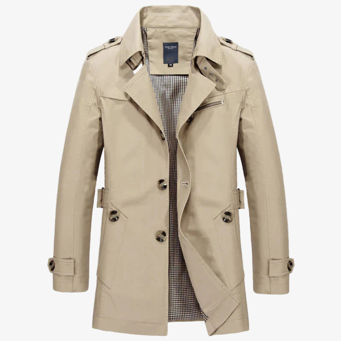 Stylish Men's Casual Trench Coat with Buttons - Lightweight, Versatile Outerwear for All Seasons