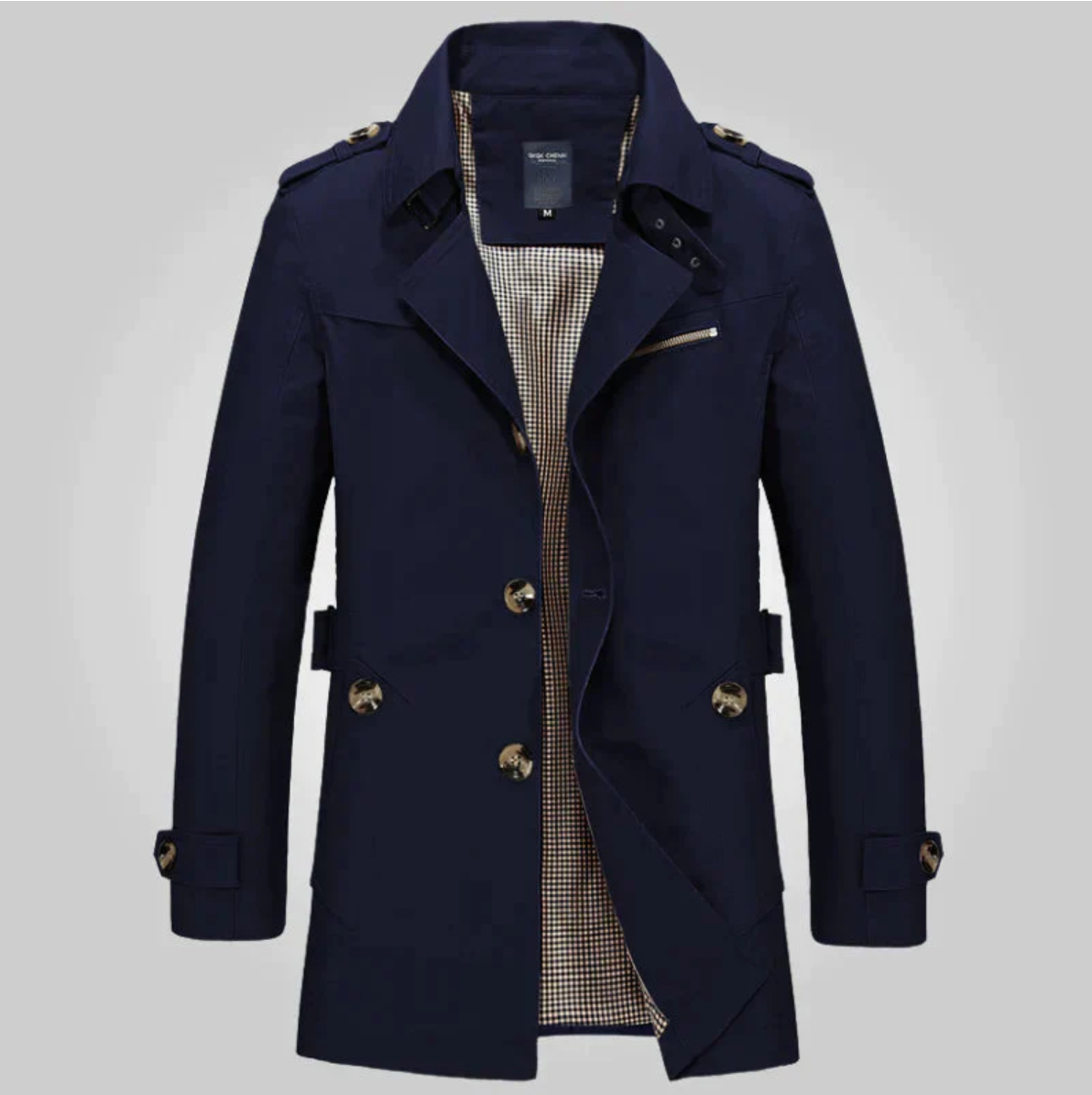 Stylish Men's Casual Trench Coat with Buttons - Lightweight, Versatile Outerwear for All Seasons