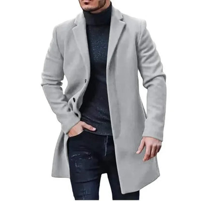 Men's Stylish Casual Winter Coat with Buttons - Warm, Trendy Outerwear for Cold Weather Fashion