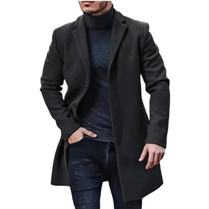 Men's Stylish Casual Winter Coat with Buttons - Warm, Trendy Outerwear for Cold Weather Fashion