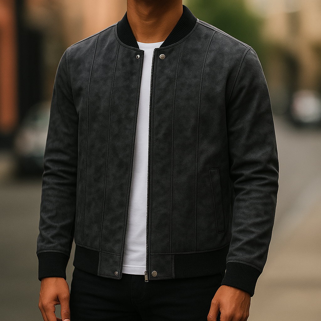Stravon Suede Bomber Jacket