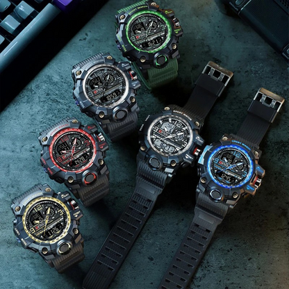 Men’s Multifunctional Sports Watch – LED Digital & Analog Military Quartz Design