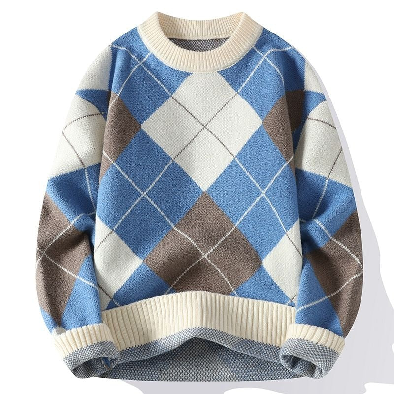 Ronald - Checked Knitted Sweater for Cozy Winter Style