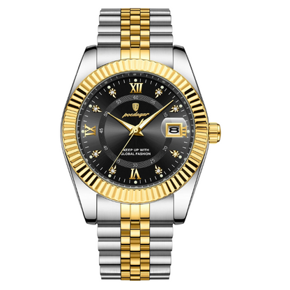 Men’s Business & Casual Quartz Watch – Two-Tone Bracelet with Date