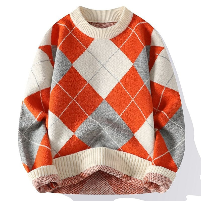 Ronald - Checked Knitted Sweater for Cozy Winter Style