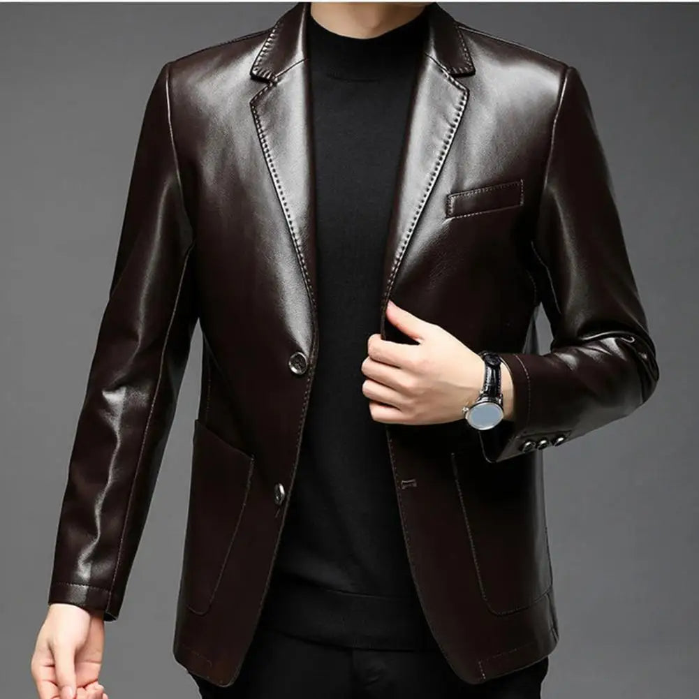 Stylish Men's Leather Jacket - Premium Quality, Classic Design, Perfect for Casual and Formal Wear, Ideal for All Seasons