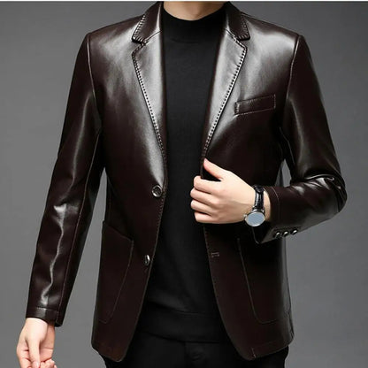 Stylish Men's Leather Jacket - Premium Quality, Classic Design, Perfect for Casual and Formal Wear, Ideal for All Seasons