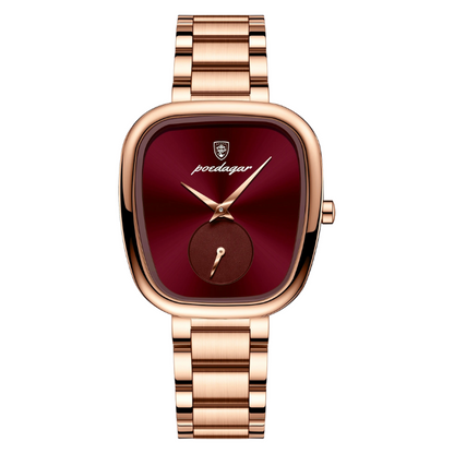 Women’s Irregular Dial Quartz Watch – Stainless Steel Strap with Water Resistance