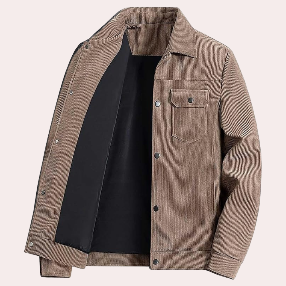 Men's Corduroy Jacket with Pockets - Stylish & Comfortable Outerwear for Fall & Winter Fashion
