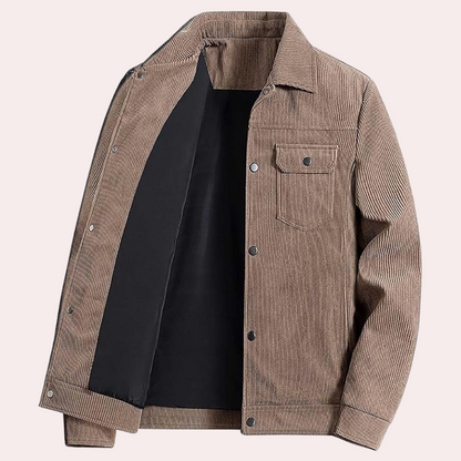 Men's Corduroy Jacket with Pockets - Stylish & Comfortable Outerwear for Fall & Winter Fashion