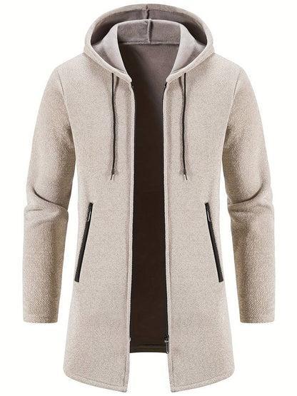 Men's Fleece-Lined Zip-Up Hoodie - Warm, Comfortable, Stylish Outerwear for Cold Weather - Perfect for Casual Wear and Outdoor Activities