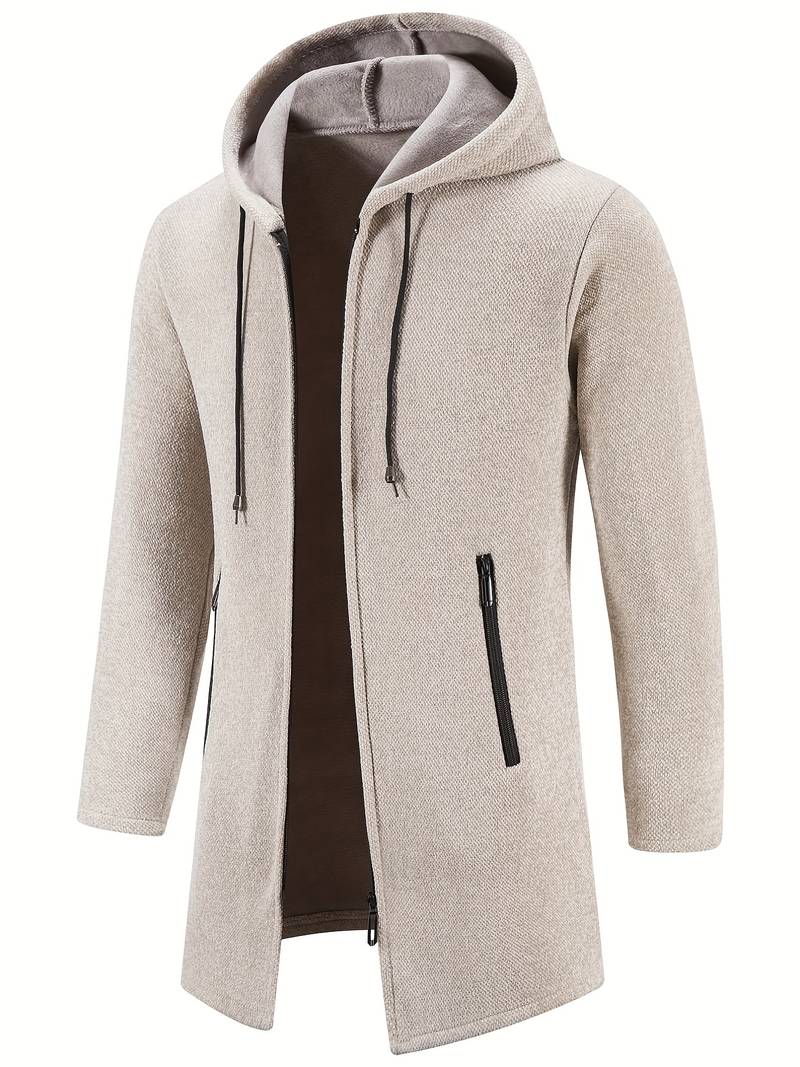 Men's Fleece-Lined Zip-Up Hoodie - Warm, Comfortable, Stylish Outerwear for Cold Weather - Perfect for Casual Wear and Outdoor Activities