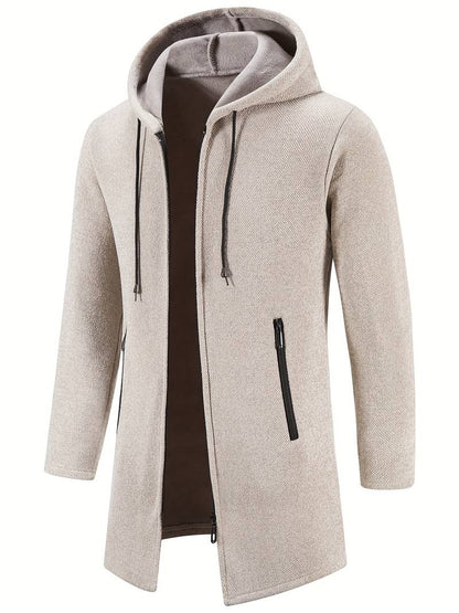Men's Fleece-Lined Zip-Up Hoodie - Warm, Comfortable, Stylish Outerwear for Cold Weather - Perfect for Casual Wear and Outdoor Activities