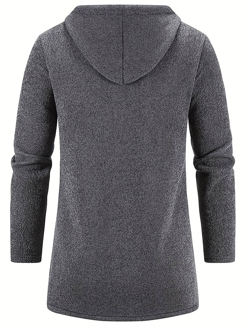 Men's Fleece-Lined Zip-Up Hoodie - Warm, Comfortable, Stylish Outerwear for Cold Weather - Perfect for Casual Wear and Outdoor Activities