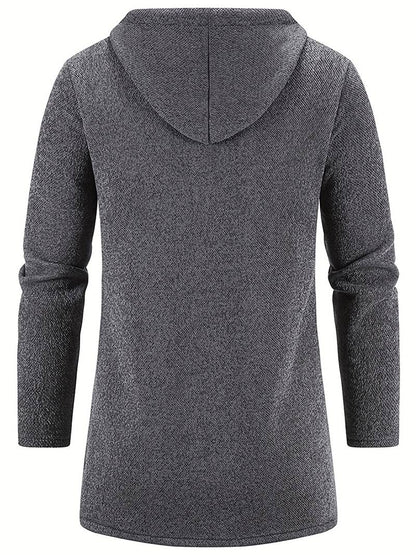 Men's Fleece-Lined Zip-Up Hoodie - Warm, Comfortable, Stylish Outerwear for Cold Weather - Perfect for Casual Wear and Outdoor Activities