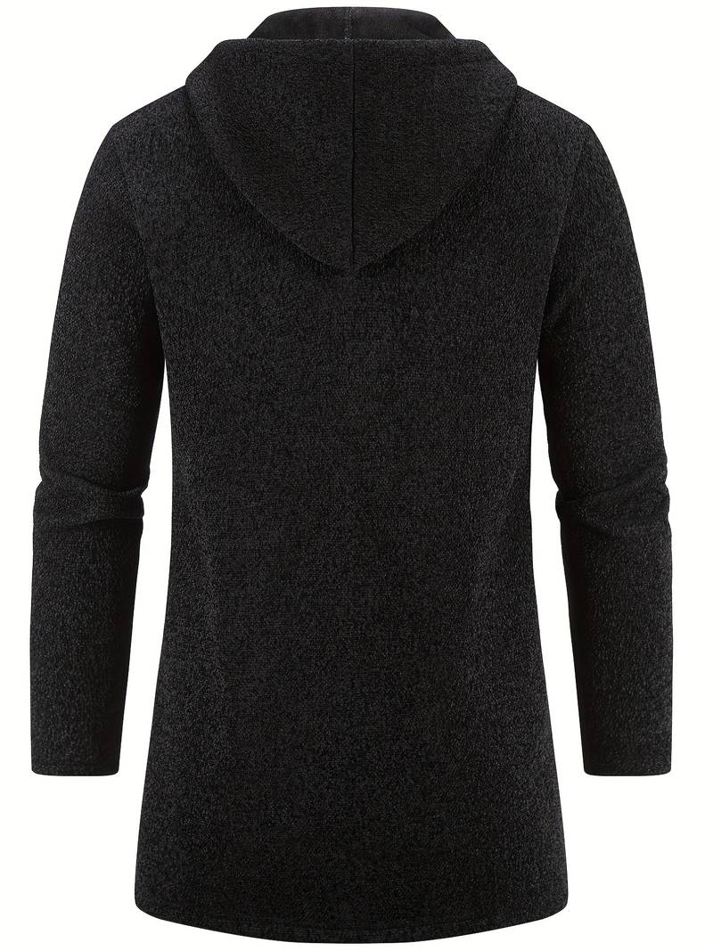 Men's Fleece-Lined Zip-Up Hoodie - Warm, Comfortable, Stylish Outerwear for Cold Weather - Perfect for Casual Wear and Outdoor Activities