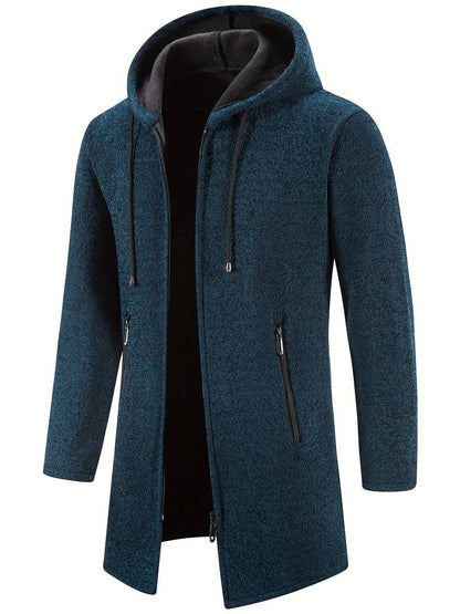 Men's Fleece-Lined Zip-Up Hoodie - Warm, Comfortable, Stylish Outerwear for Cold Weather - Perfect for Casual Wear and Outdoor Activities