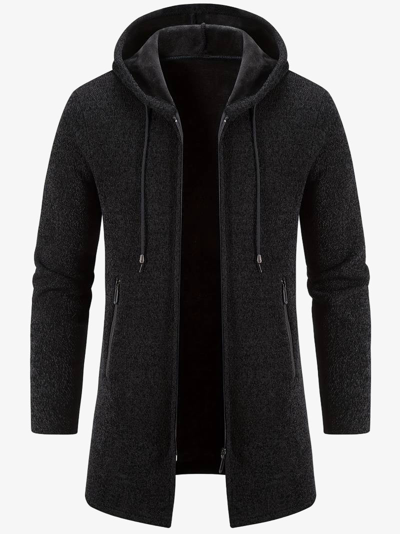 Men's Fleece-Lined Zip-Up Hoodie - Warm, Comfortable, Stylish Outerwear for Cold Weather - Perfect for Casual Wear and Outdoor Activities