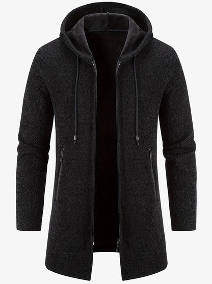 Men's Fleece-Lined Zip-Up Hoodie - Warm, Comfortable, Stylish Outerwear for Cold Weather - Perfect for Casual Wear and Outdoor Activities