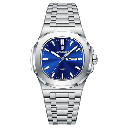 Men’s Two-Tone Quartz Watch – Day-Date Calendar & Elegant Business Style