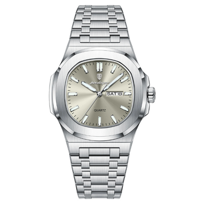 Men’s Two-Tone Quartz Watch – Day-Date Calendar & Elegant Business Style