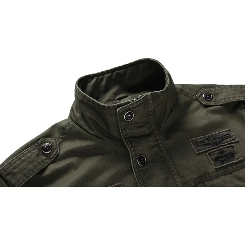 Men's Casual Utility Jacket with Stand-Up Collar - Stylish & Functional Outerwear for Everyday Wear