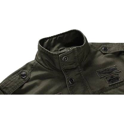 Men's Casual Utility Jacket with Stand-Up Collar - Stylish & Functional Outerwear for Everyday Wear