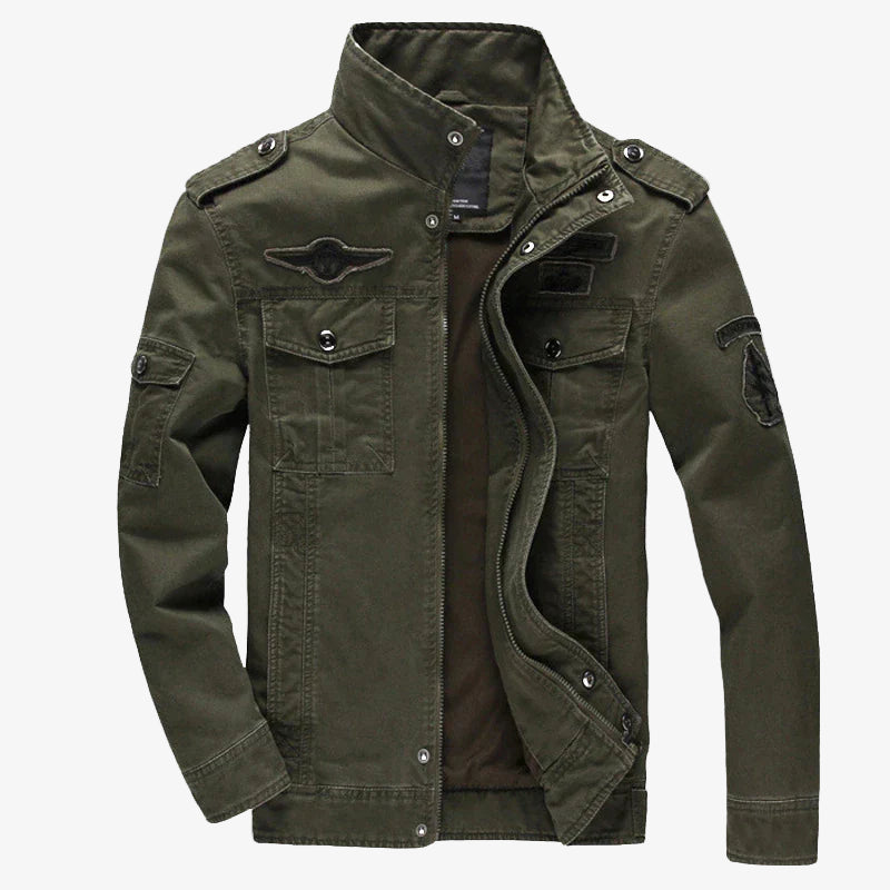 Men's Casual Utility Jacket with Stand-Up Collar - Stylish & Functional Outerwear for Everyday Wear